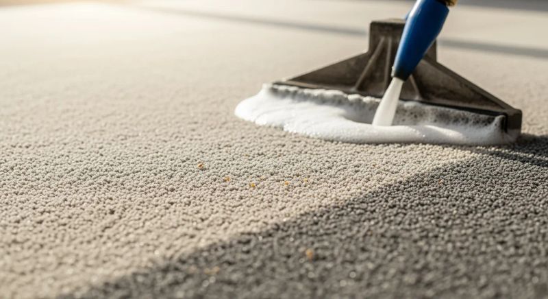 Professional cleaner maintaining office workstations